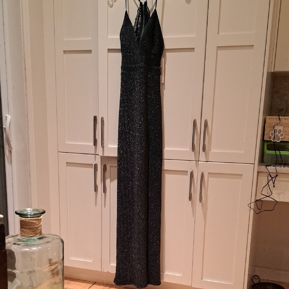 Emerald Sundae Black Sparkle Maxi Dress